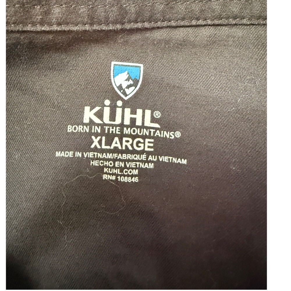 Kuhl Mens ‎ Plaid Button Down Shirt Brown Long Sleeve Size XL Hiking Outdoor - Picture 3 of 12